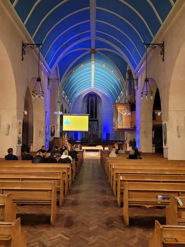 Bromley Parish Church during Sleep Out