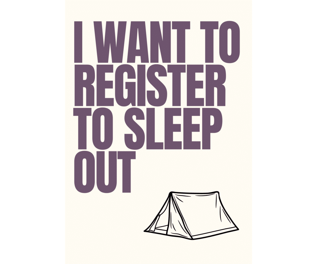 Register for sleep out button