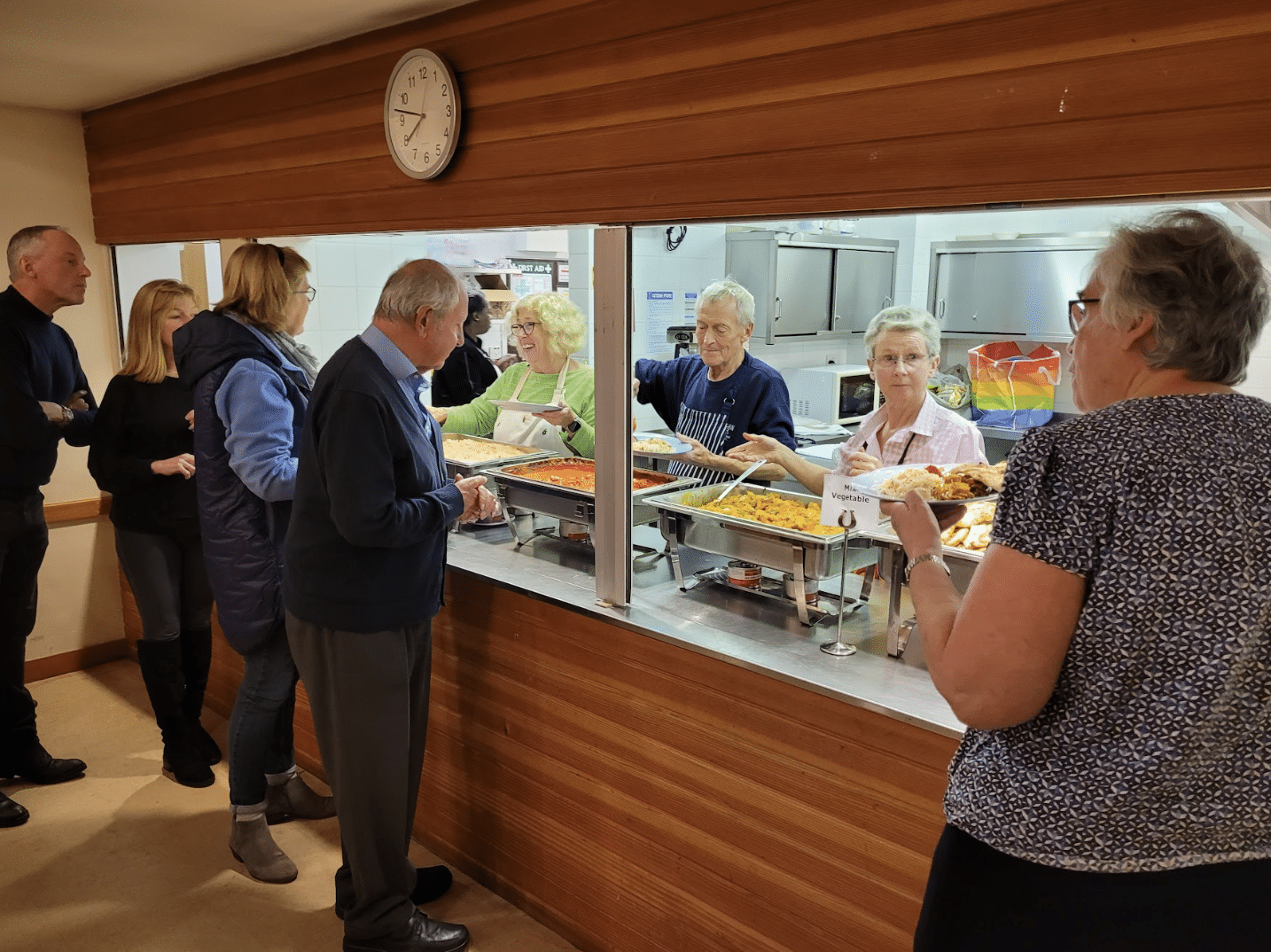 Photo of serving dinner