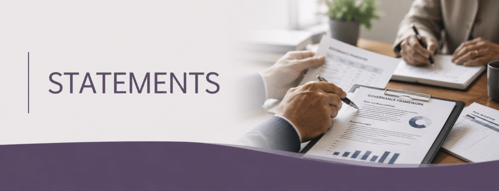 Statements page header